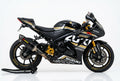 Suzuki GSX-R1000 graphics kit in white and gold side view