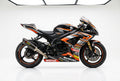 Suzuki GSX-R600 graphics kit in orange and black side view