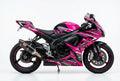 Suzuki GSX-R600 graphics kit in pink and black side view