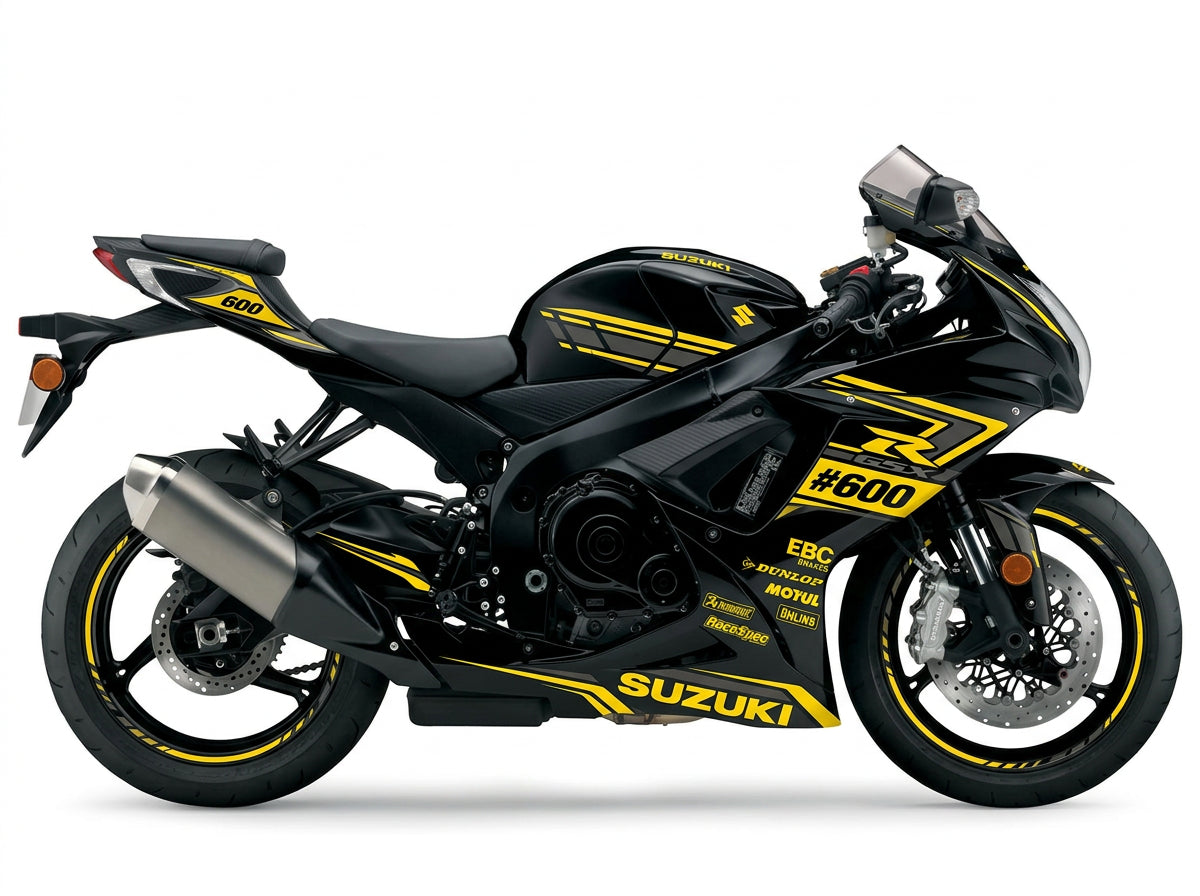 Suzuki GSX-R600 Yellow Black Racing Decal Kit