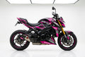Suzuki GSX-S1000 graphics kit in pink and black side view