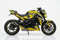 Suzuki GSX-S1000 graphics kit in yellow and black side view