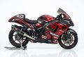 Suzuki Hayabusa graphics kit in carbon and red side view
