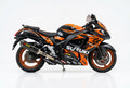 Suzuki Hayabusa graphics kit in orange and black side view