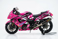 Suzuki Hayabusa graphics kit in pink and black side view