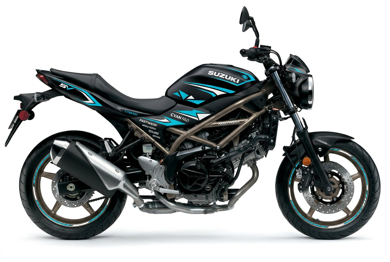 Suzuki SV650 Cyan White Decal Kit
