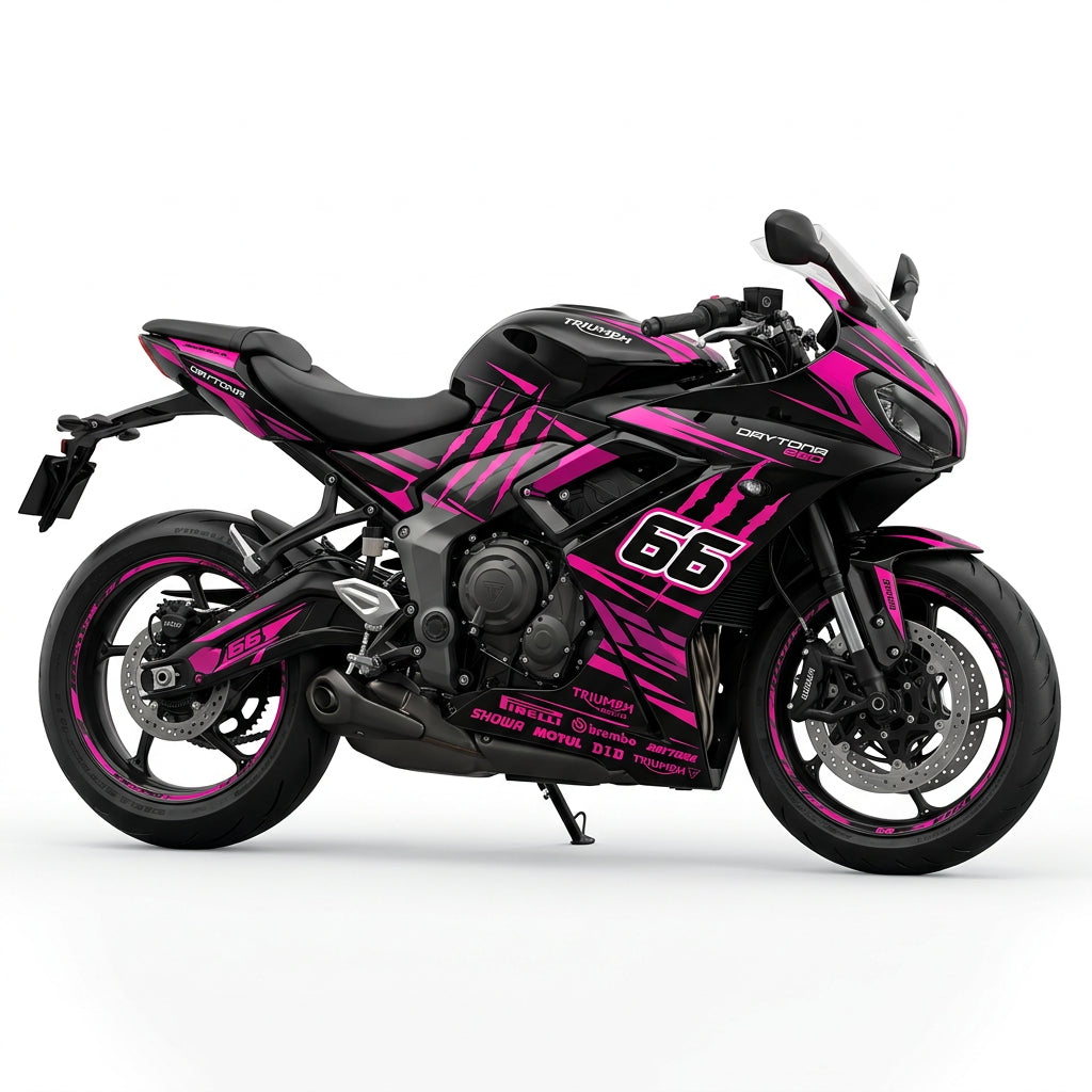 Triumph Daytona 660 Pink Black Graphics Kit