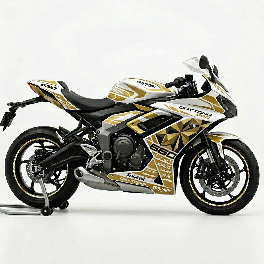 Triumph Daytona 660 White Gold Premium Graphics Kit