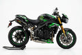 Triumph Speed Triple green black decals on black paint side view