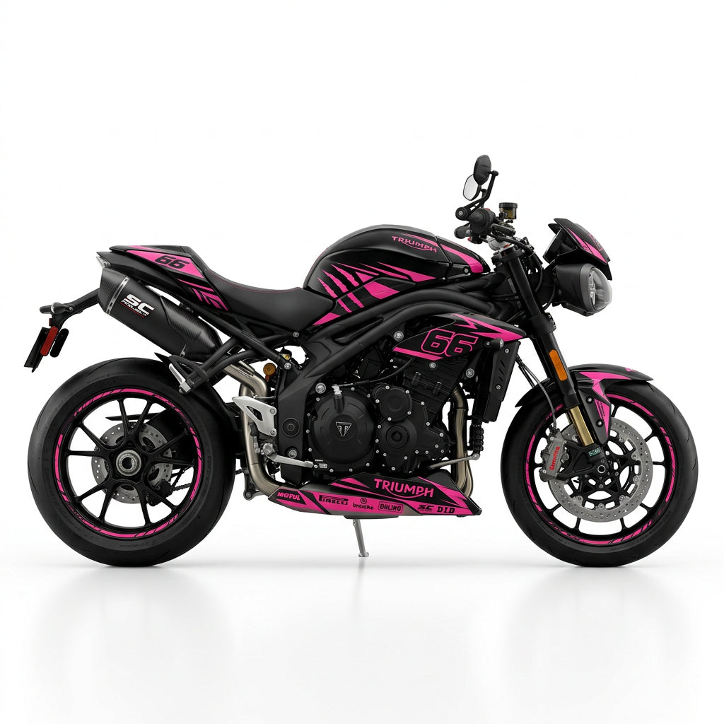 Triumph Speed Triple Pink Black Graphics Kit