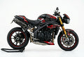 Triumph Speed Triple red black decals on black paint side view
