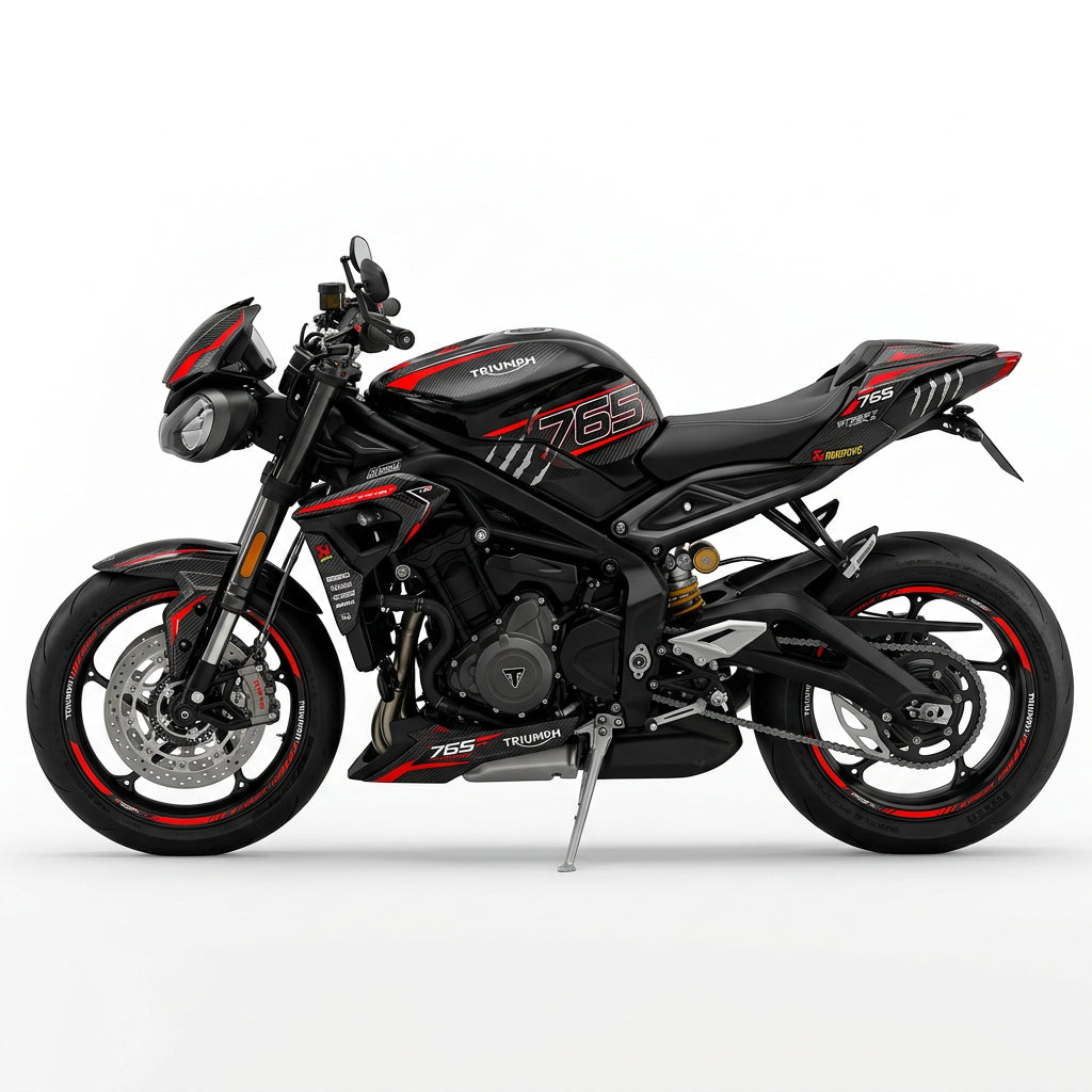 Triumph Street Triple Carbon Red Graphics Kit