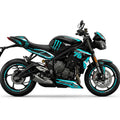 Triumph Street Triple Cyan White Graphics Kit