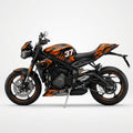 Triumph Street Triple Orange Black Racing Graphics Kit