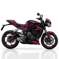 Triumph Street Triple Pink Black Graphics Kit