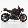 Triumph Street Triple Red Black Racing Graphics Kit