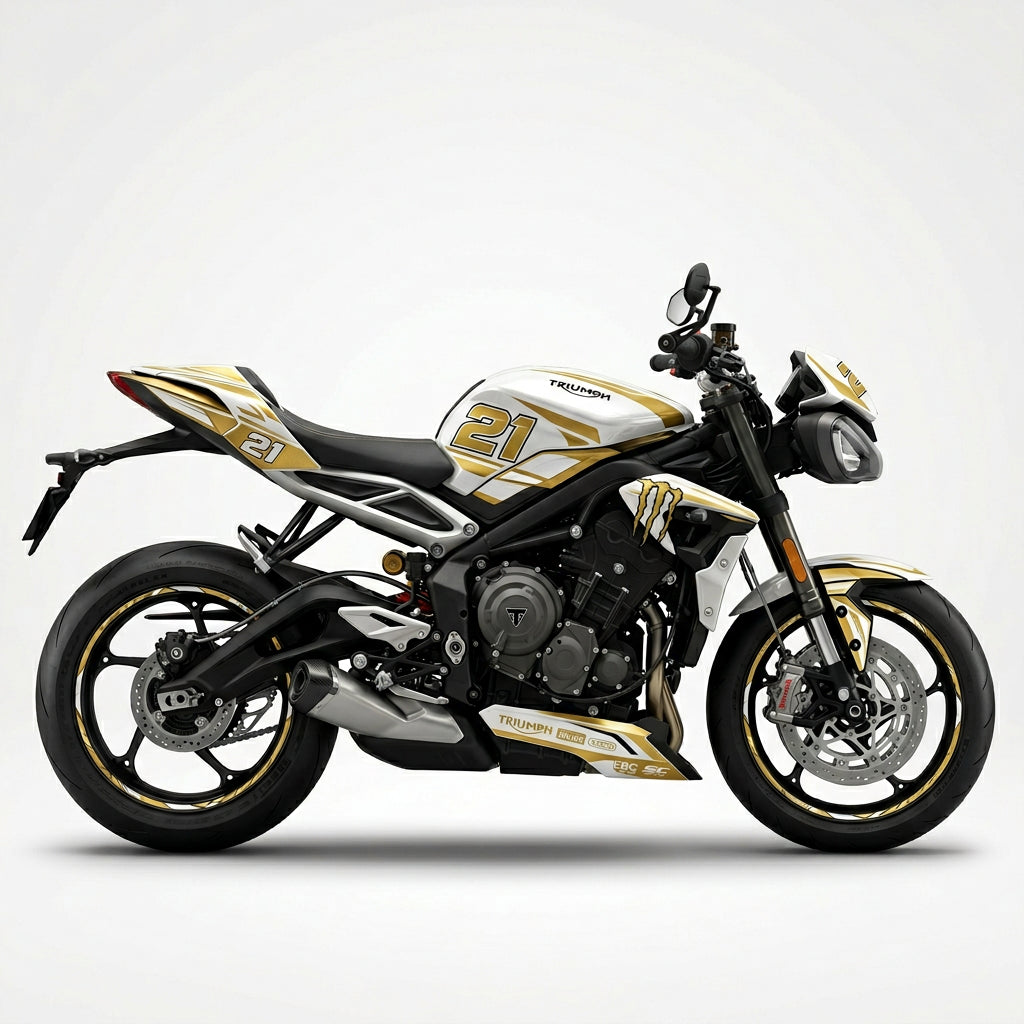 Triumph Street Triple White Gold Premium Graphics Kit