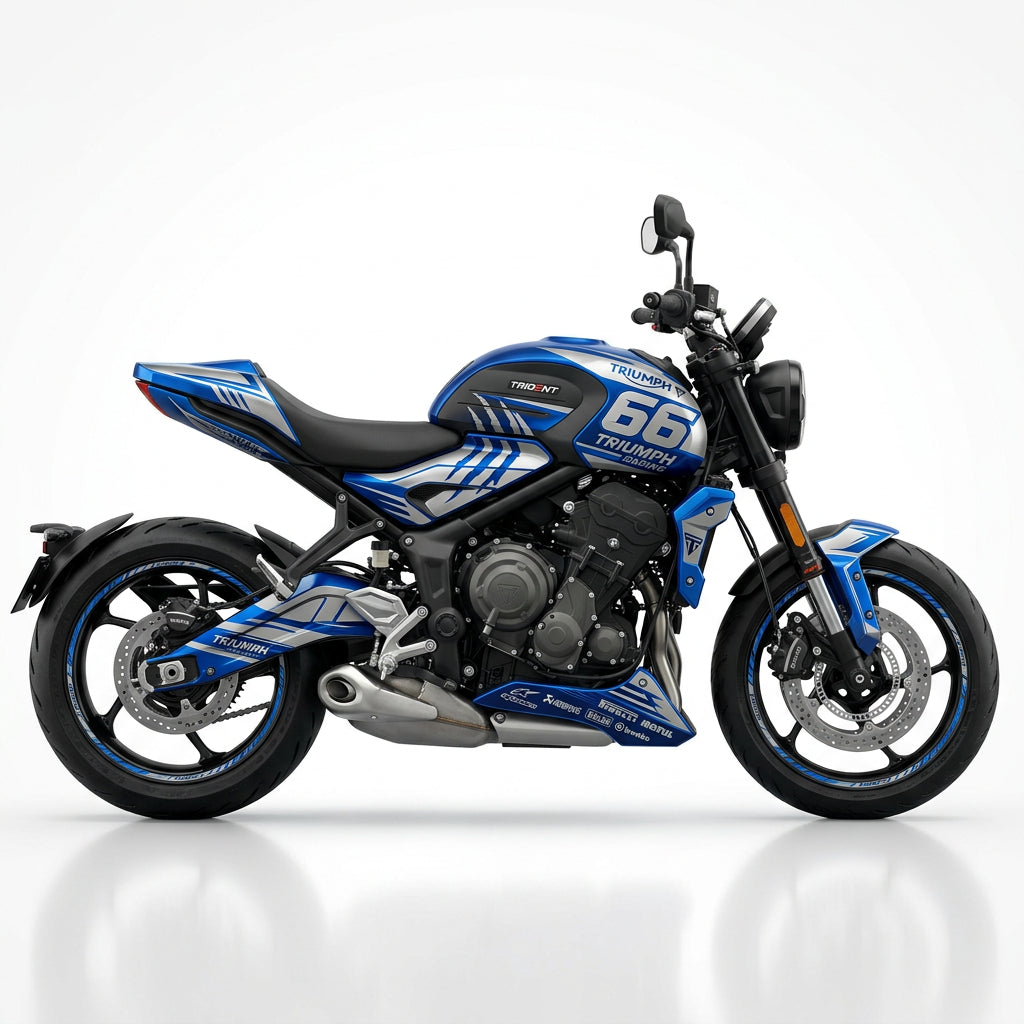 Triumph Trident 660 Blue Silver Metallic Graphics Kit