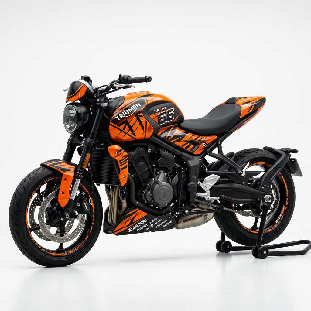 Triumph Trident 660 Orange Black Racing Graphics Kit