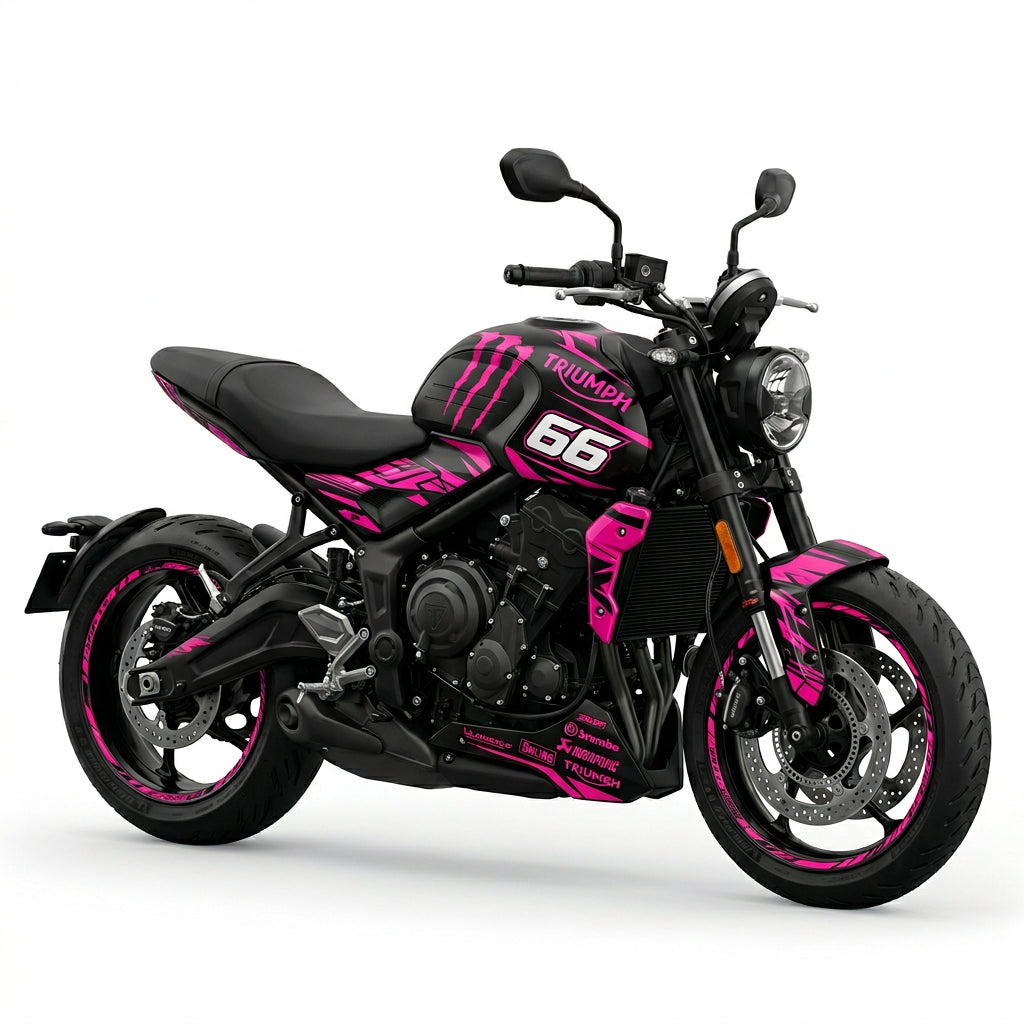 Triumph Trident 660 Pink Black Graphics Kit