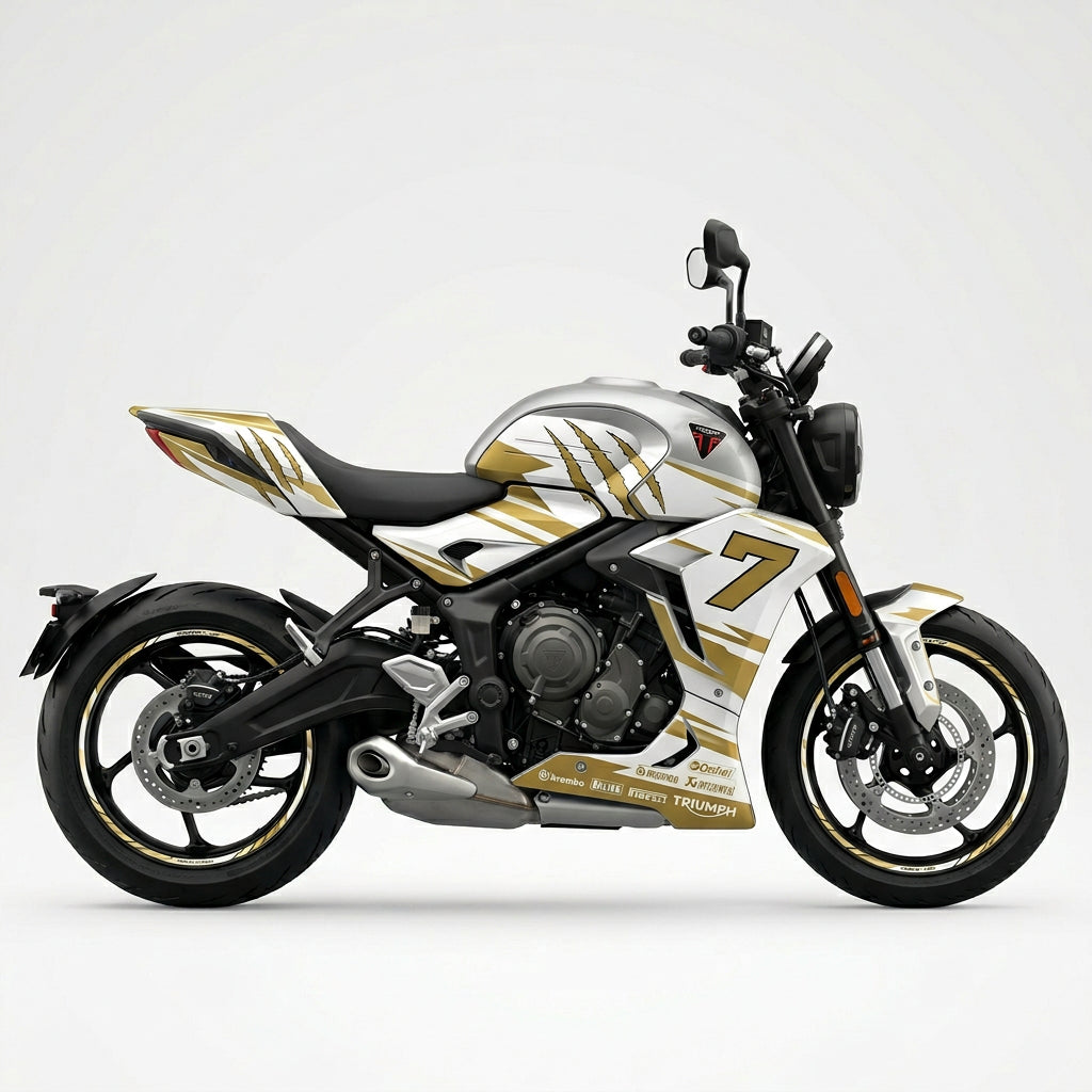 Triumph Trident 660 White Gold Premium Graphics Kit