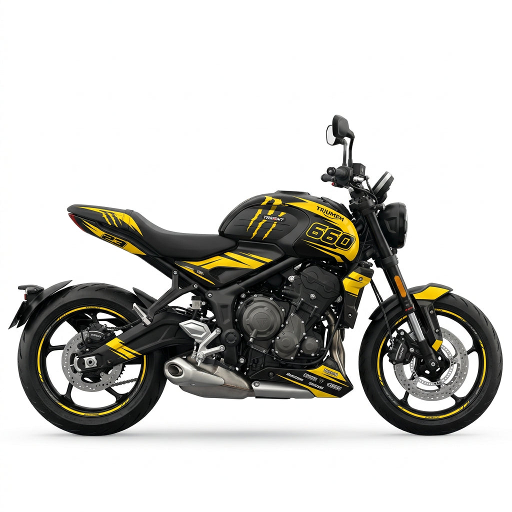 Triumph Trident 660 Yellow Black Graphics Kit