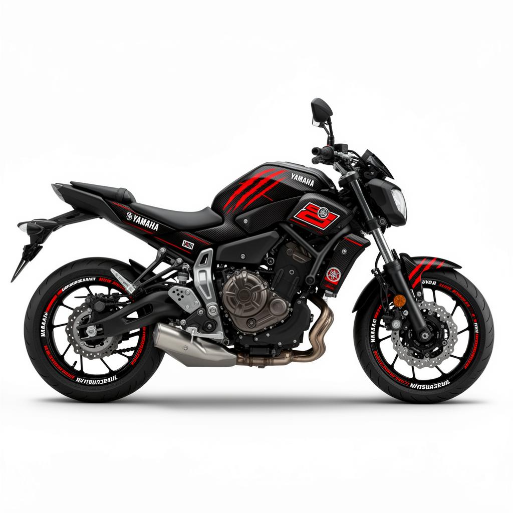 Yamaha MT-07 Carbon Red Decal Kit