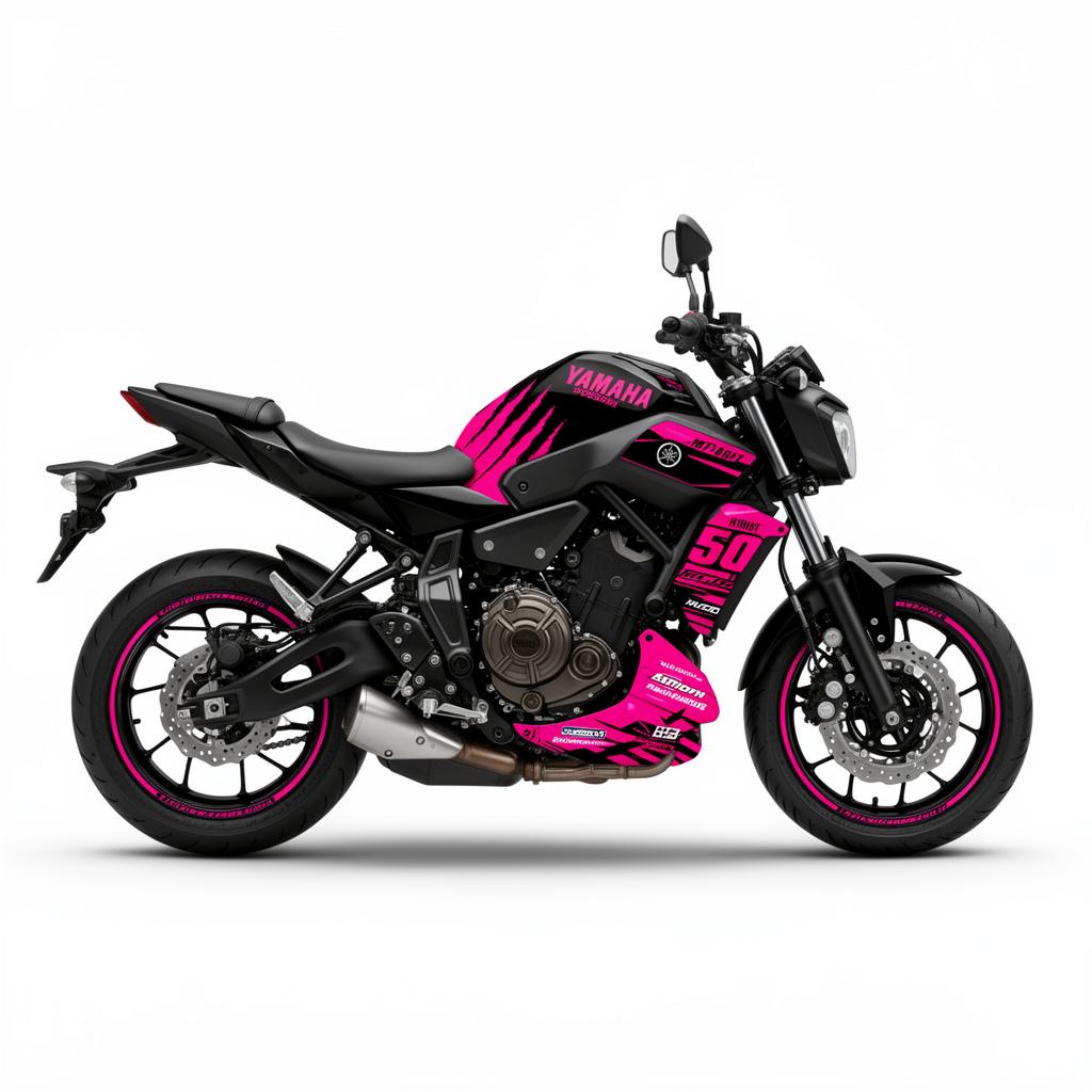 Yamaha MT-07 Pink Black Decal Kit