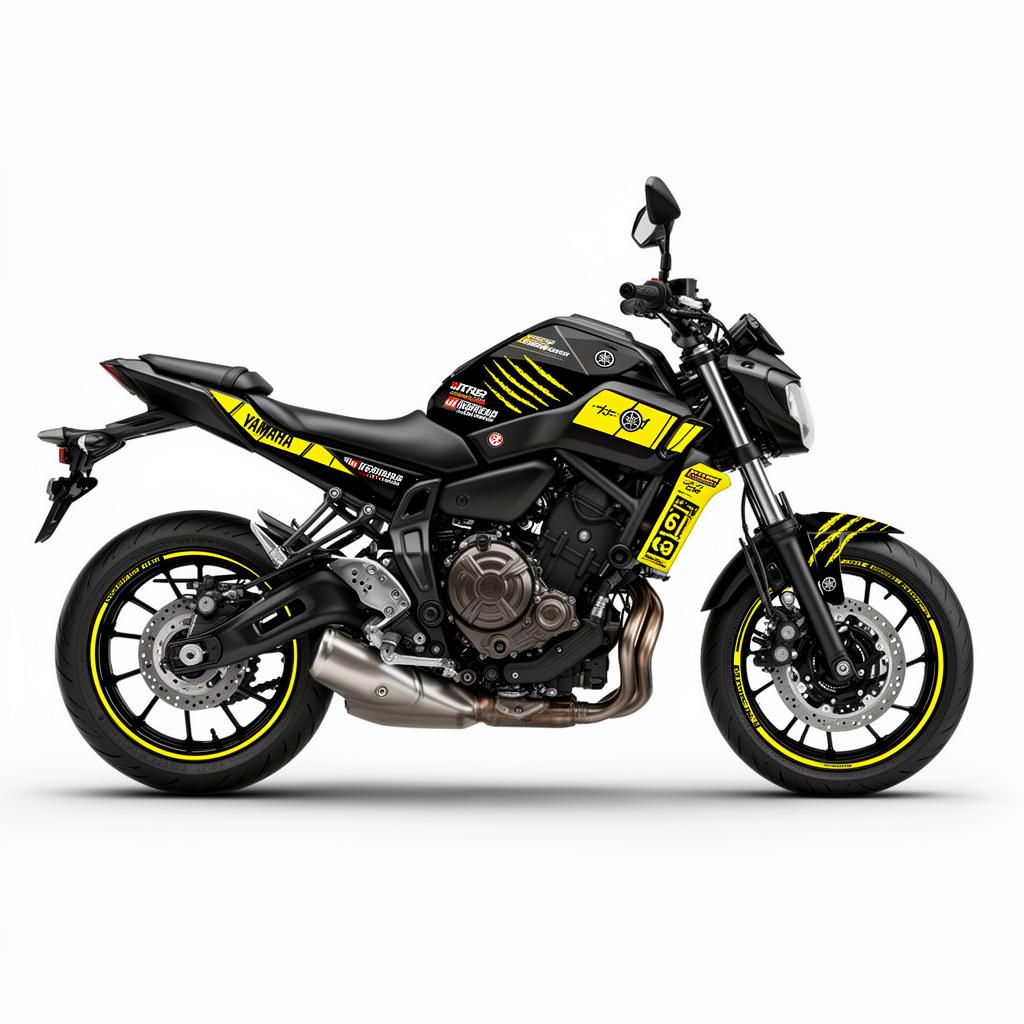 Yamaha MT-07 Yellow Black Decal Kit