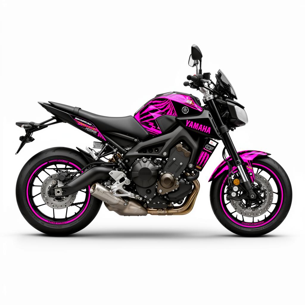 Yamaha MT-09 Pink Black Decal Kit