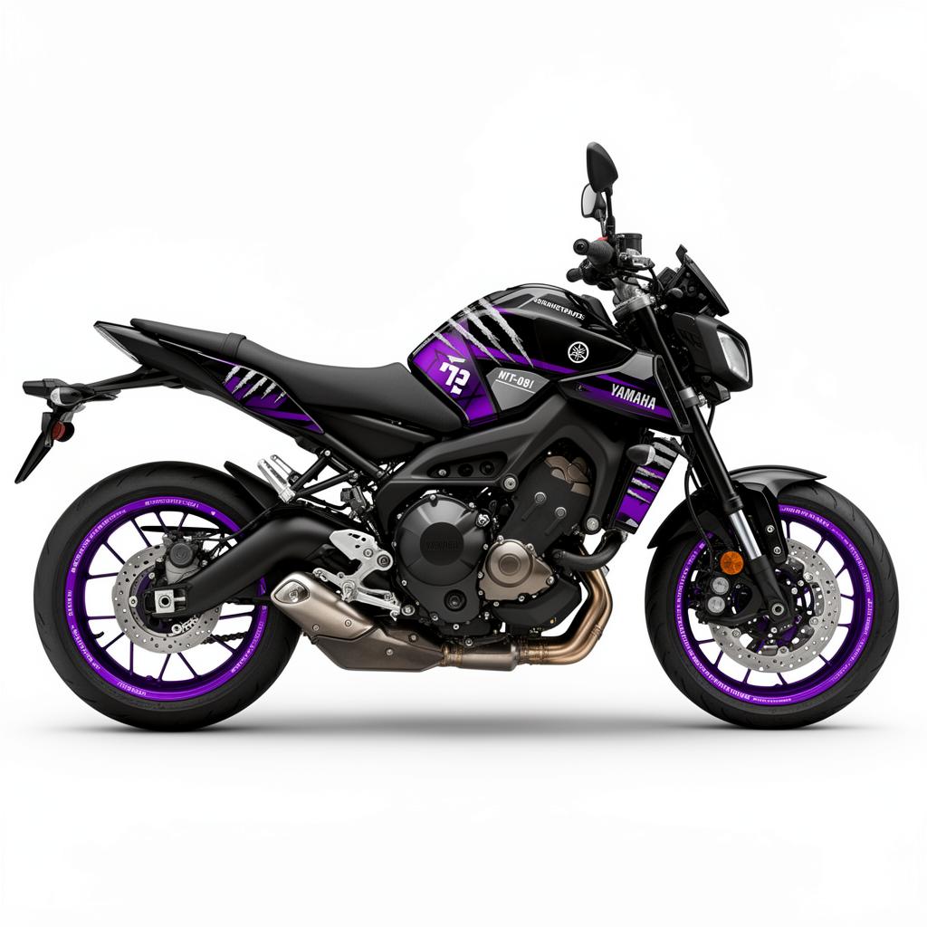 Yamaha MT-09 Purple Silver Decal Kit