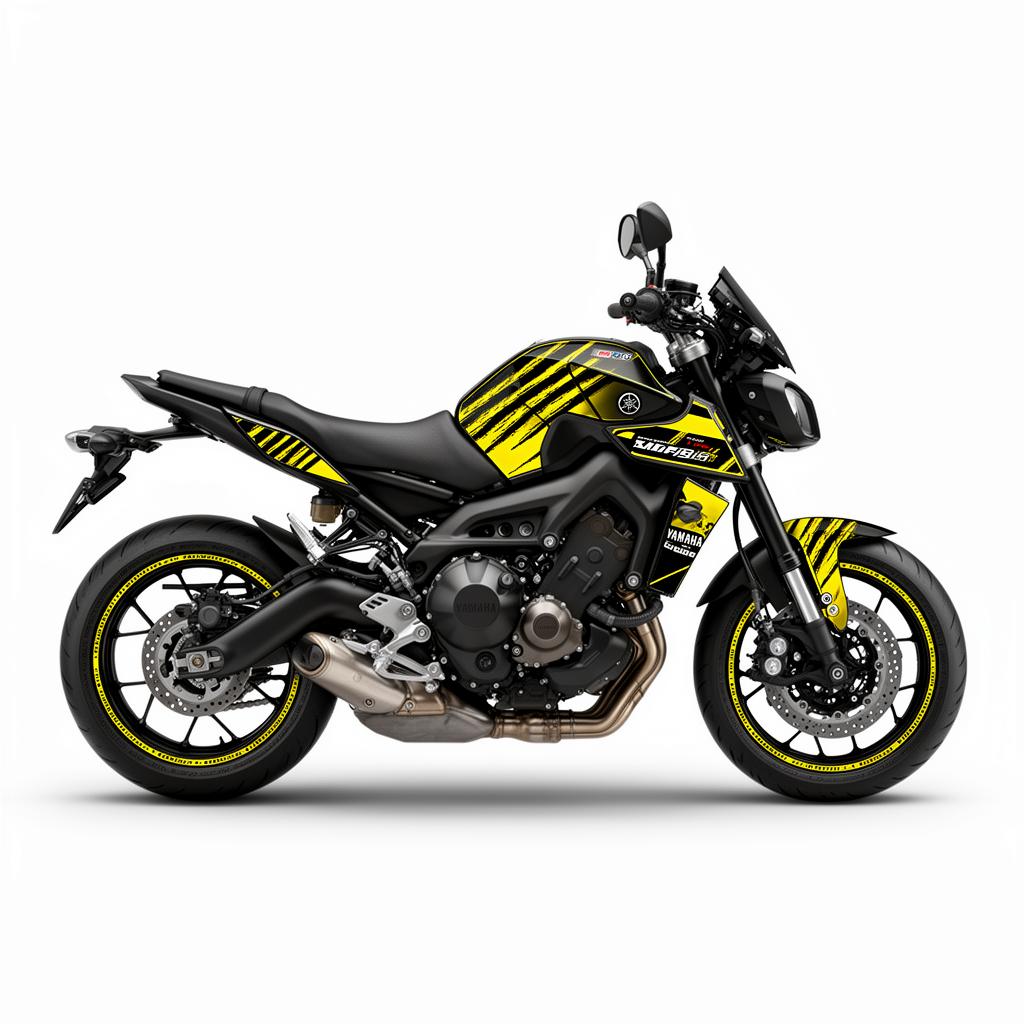 Yamaha MT-09 Yellow Black Decal Kit