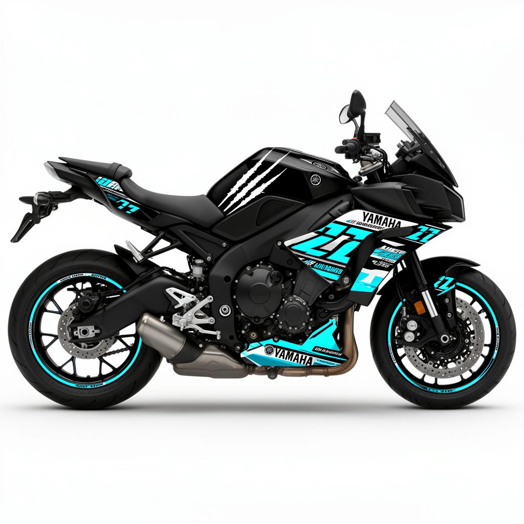 Yamaha MT-10 Cyan White Decal Kit