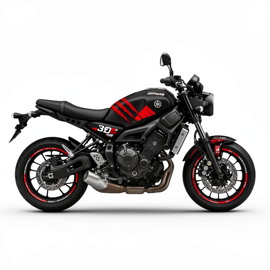 Yamaha XSR700 Carbon Red Decal Kit