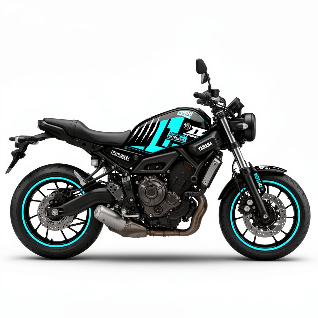 Yamaha XSR700 Cyan White Decal Kit