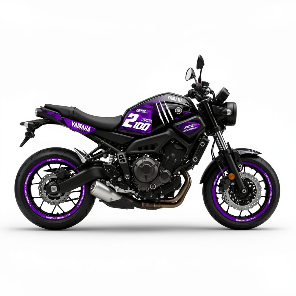 Yamaha XSR700 Purple Silver Decal Kit