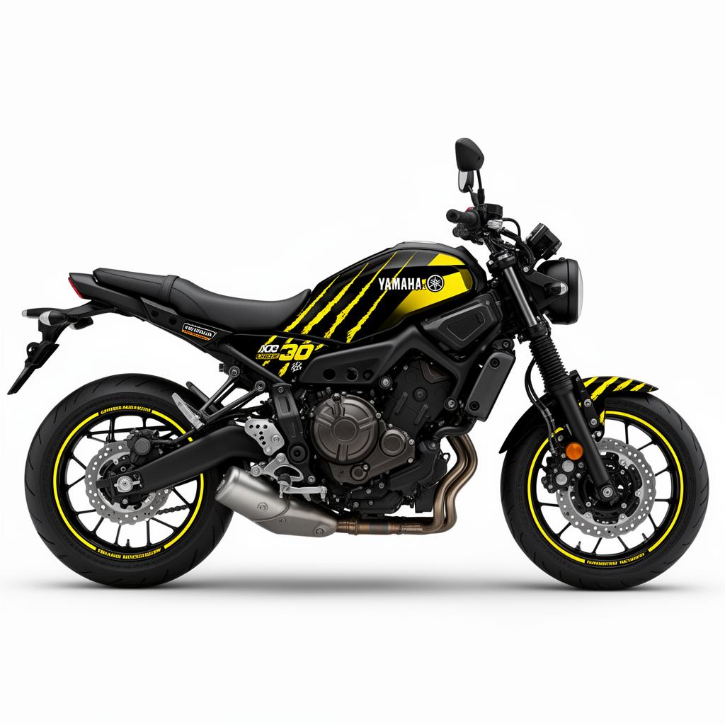 Yamaha XSR700 Yellow Black Decal Kit