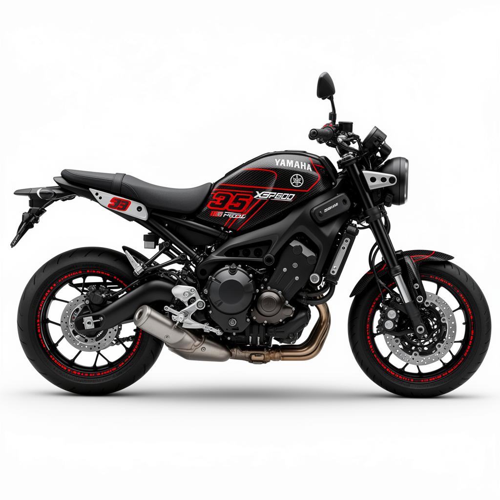Yamaha XSR900 Carbon Red Decal Kit