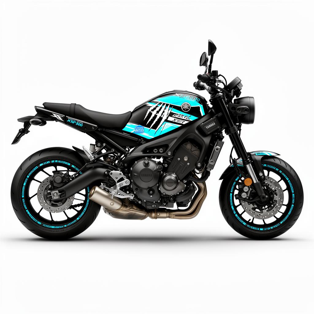 Yamaha XSR900 Cyan White Decal Kit