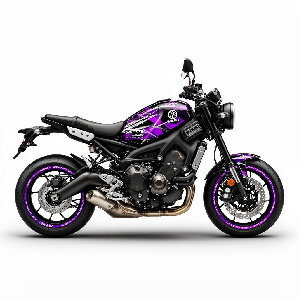 Yamaha XSR900 Purple Silver Decal Kit