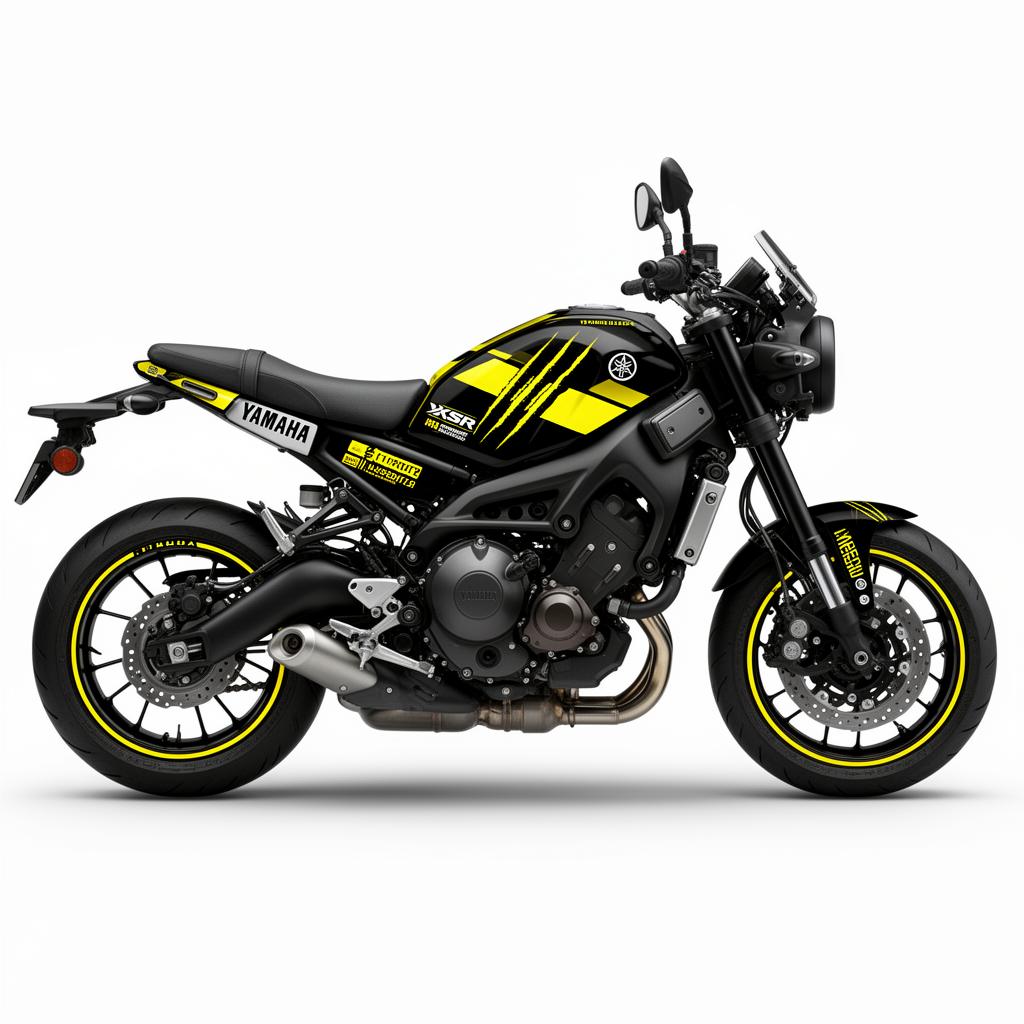 Yamaha XSR900 Yellow Black Decal Kit