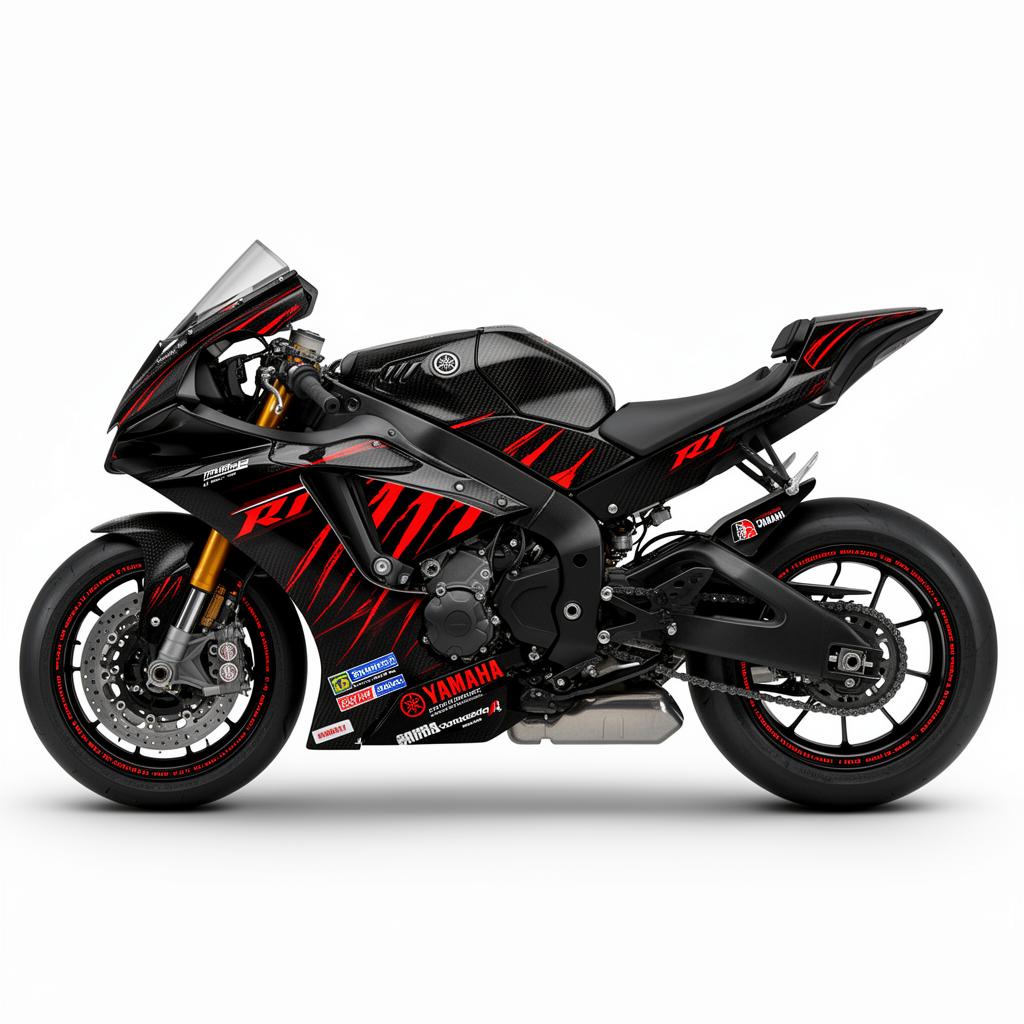 Yamaha YZF-R1 Carbon Red Decal Kit