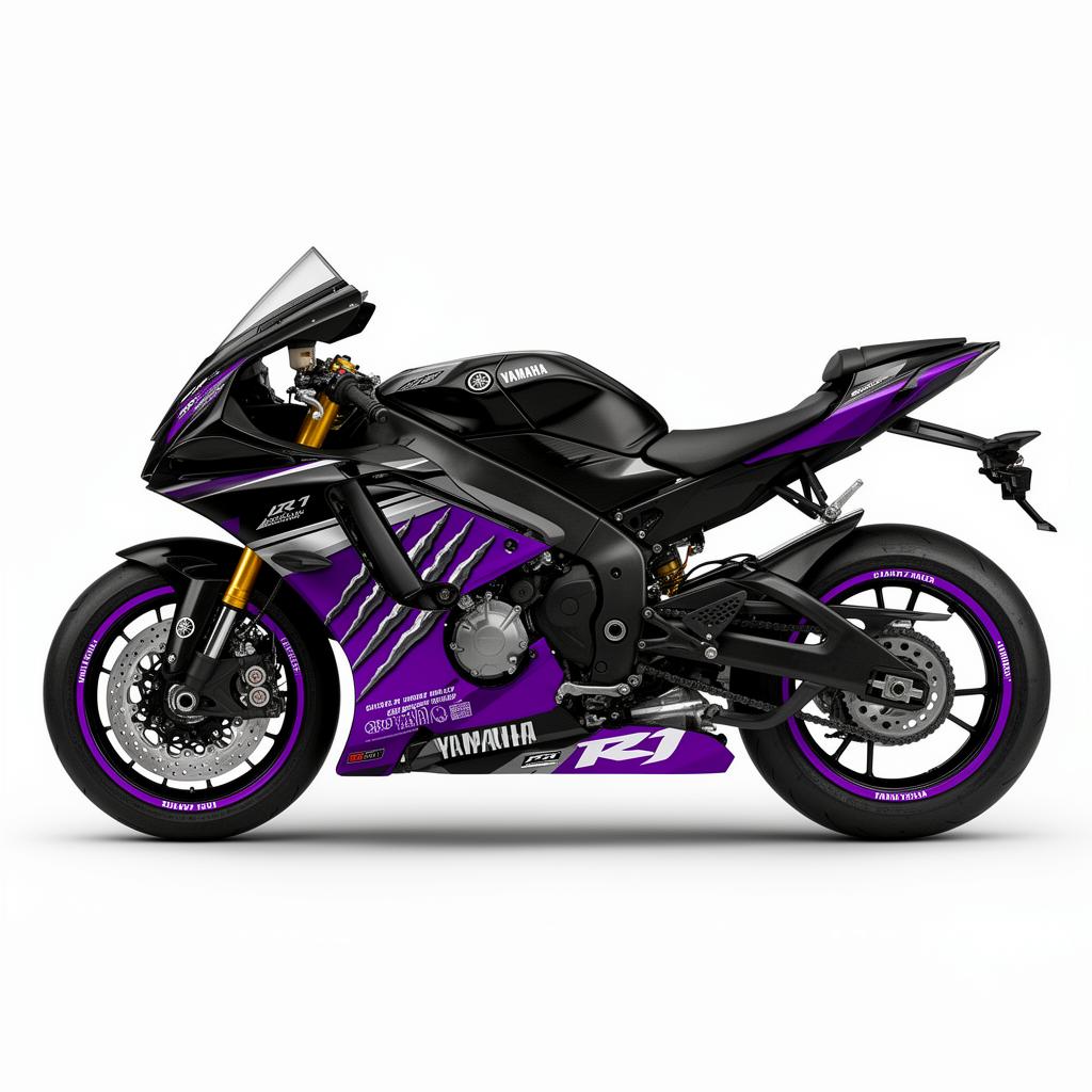 Yamaha YZF-R1 Purple Silver Decal Kit