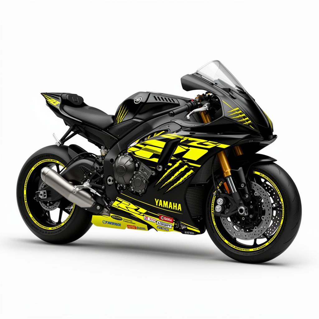 Yamaha YZF-R1 Yellow Black Decal Kit