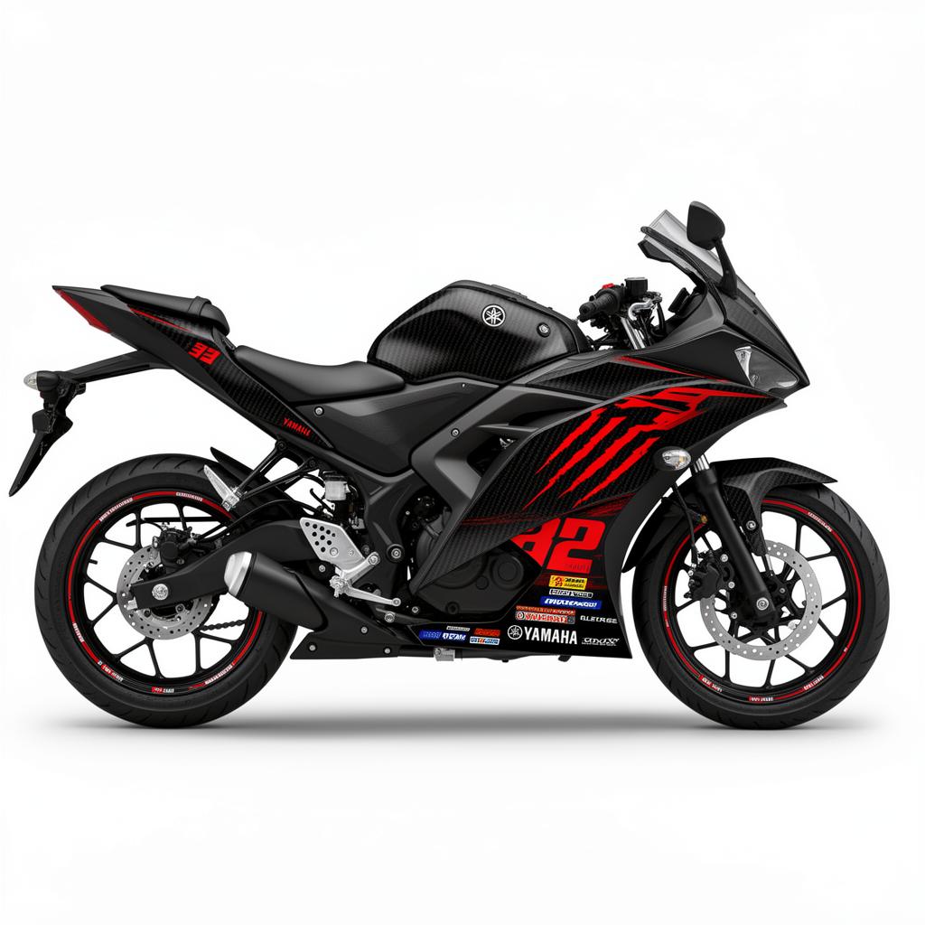 Yamaha YZF-R3 Carbon Red Decal Kit