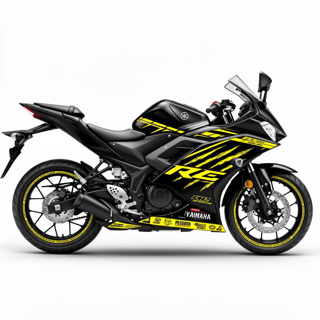 Yamaha YZF-R3 Yellow Black Decal Kit