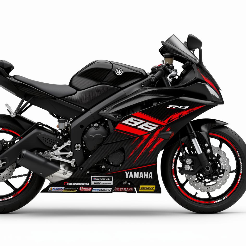 Yamaha YZF-R6 Carbon Red Decal Kit