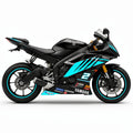 Yamaha YZF-R6 Cyan White Decal Kit