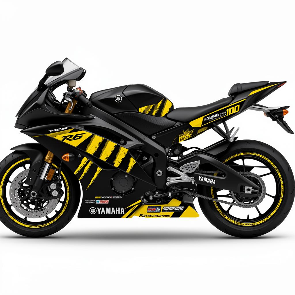 Yamaha YZF-R6 Yellow Black Decal Kit
